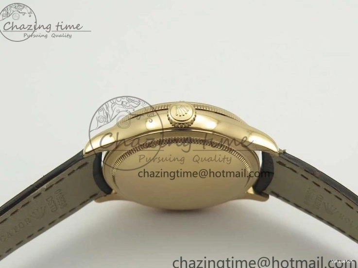 Best Leather Markers Edition Real A3165 Strap Date Brown RG Black Sticks 50519 on Dial Cellini MK 0408